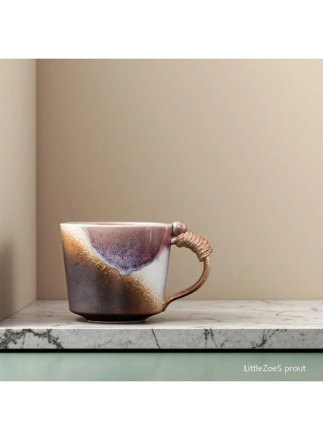 Clink Handmade Rustic Ceramic Japanese Style Mug with Rope Handle – Artisan Glaze Coffee & Tea Cup - Image 3